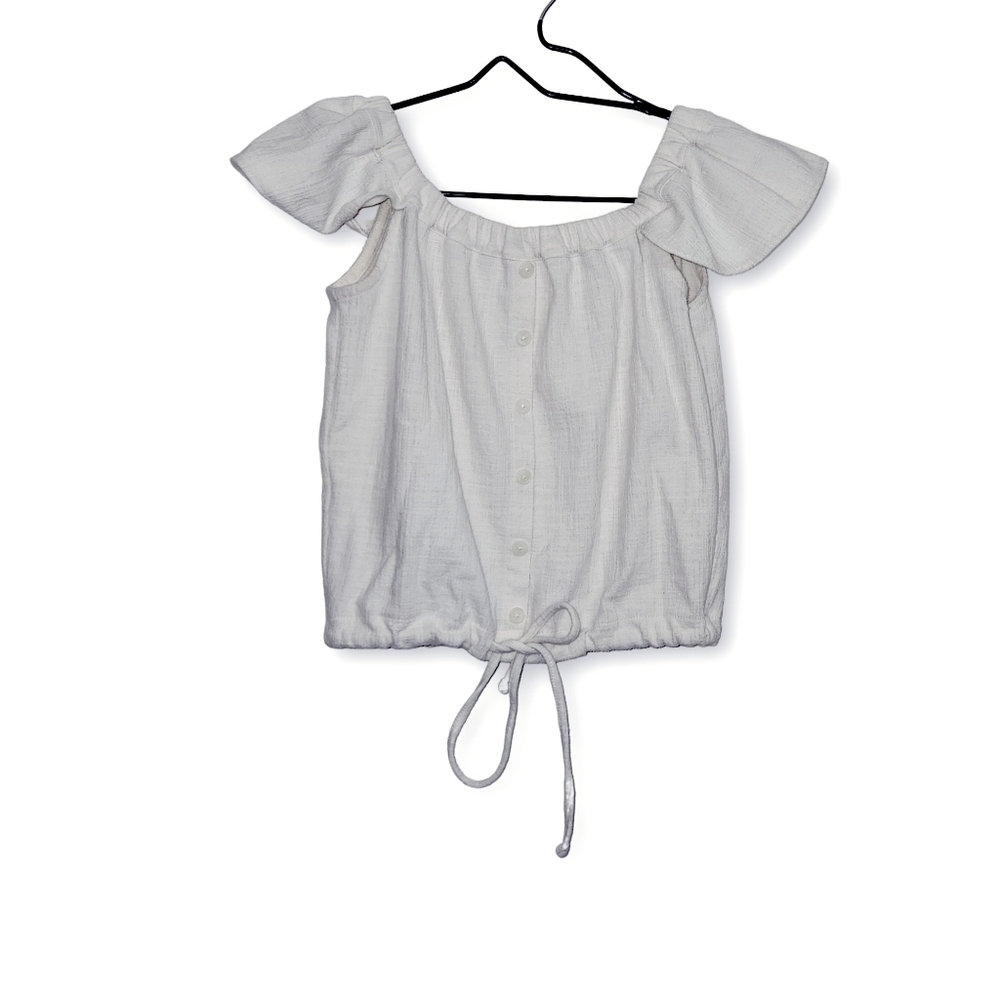 Madewell Texture & Thread Cream Crop Top